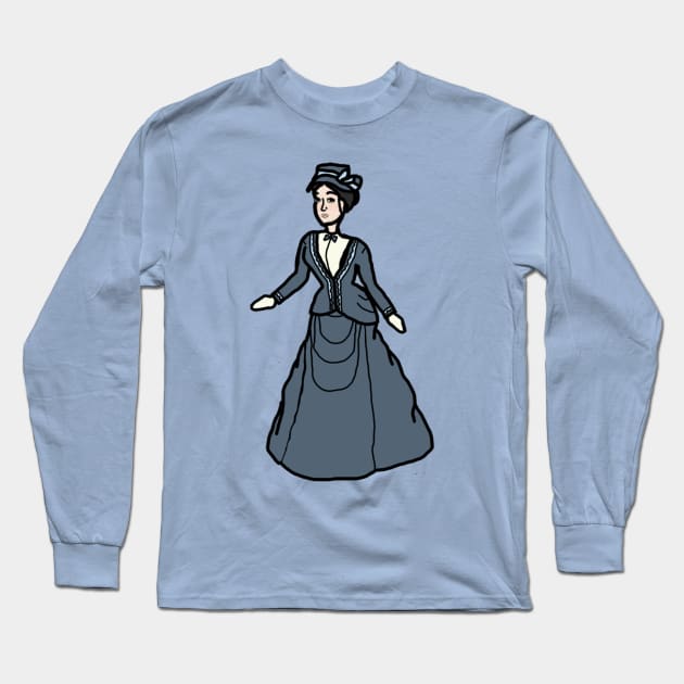 Victorian Businesswoman Long Sleeve T-Shirt by LochNestFarm